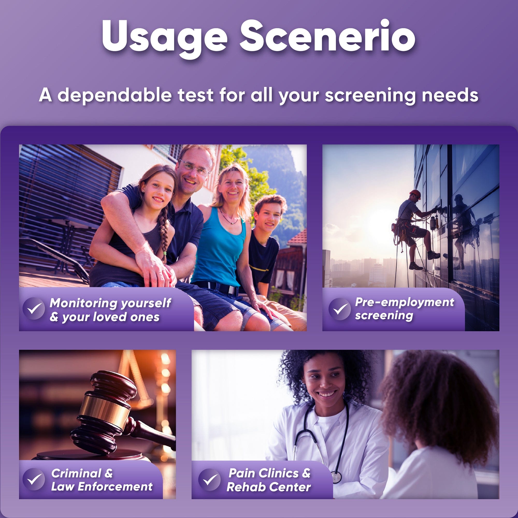 [5 Pack] 4 Panel Urine Dip Test Kit Testing- THC, Nicotine (COT), Alcohol Test (EtG), (FTY)  - [5 Pack] - WDOA-242