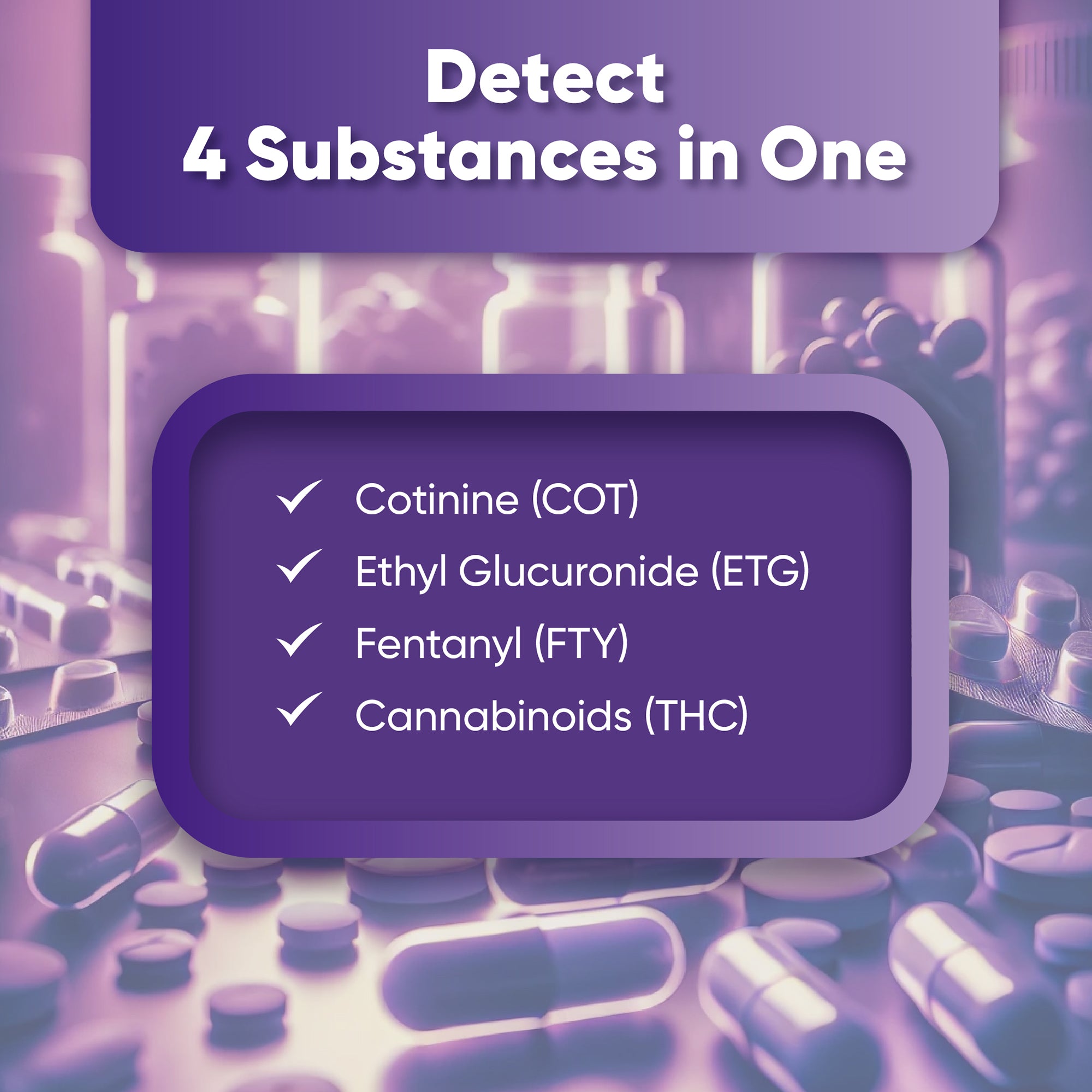[5 Pack] 4 Panel Urine Dip Test Kit Testing- THC, Nicotine (COT), Alcohol Test (EtG), (FTY)  - [5 Pack] - WDOA-242