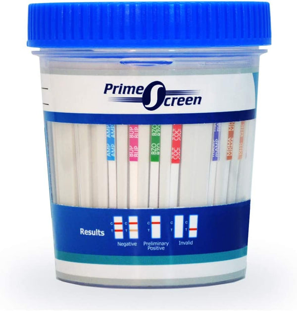 12 Multi Panel Urine Test Cup (AMP,BAR,BUP,BZO,COC,mAMP,MDMA,MOP,MTD,OXY,PCP,THC) - TDOA-6125 - Prime Screen