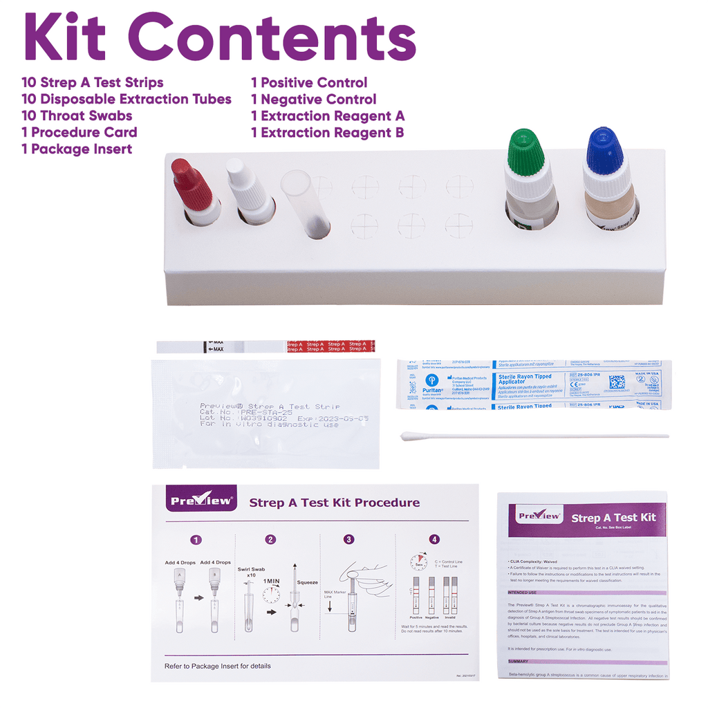 Strep Test Example Strep Throat Test Kit
