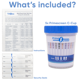 Prime Screen - 12 Compact Multi Panel Urine Test Cup (AMP,BAR,BUP,BZO,COC,MDMA,MTD,OPI,OXY,PCP,TCA,THC) - CDOA-3124 