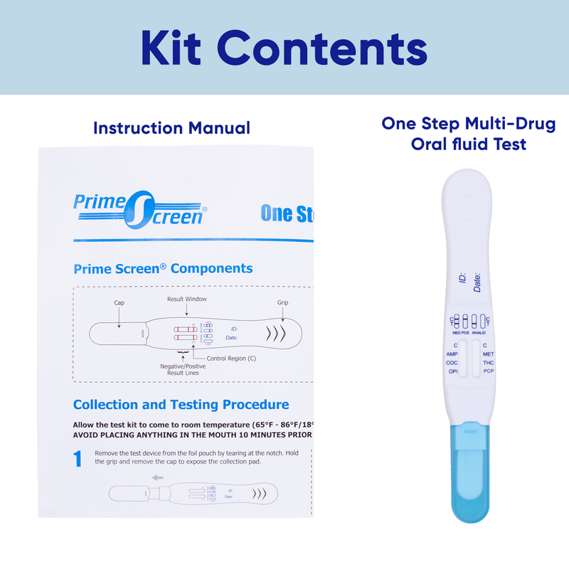Prime Lab Testing Prime Screen | 6 Panel Multi-Drug Oral Fluid Test, One Step (AMP, COC ...