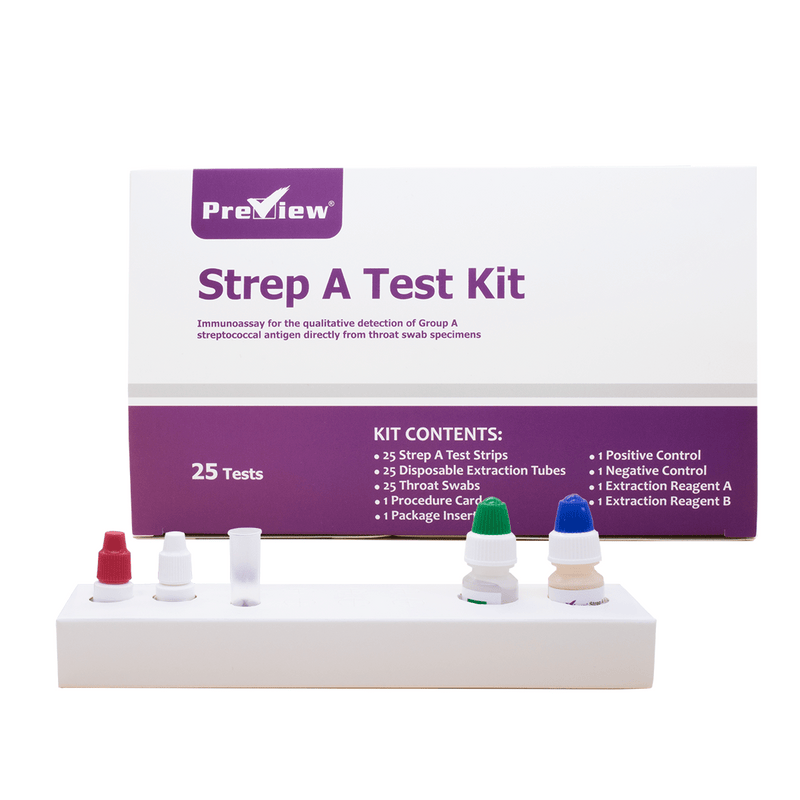 Prime Screen - Preview - Strep A Test Kit - Throat Testing - CLIA Waived - 25 Tests Per Box 