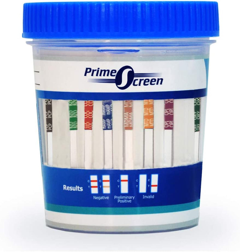 Prime Screen  10 Panel Urine Drug Test Cup Kit (AMP,BAR,BZO,COC