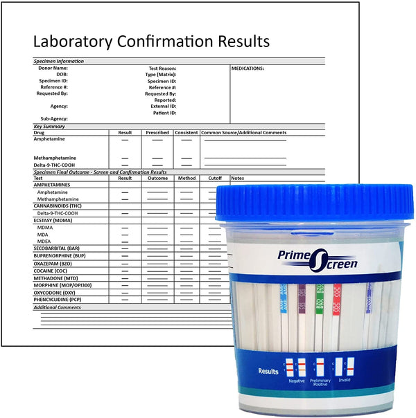 Prime Screen | 18 Panel Urine Drug Test Cup Kit (AMP,BAR,BUP,BZO,COC ...