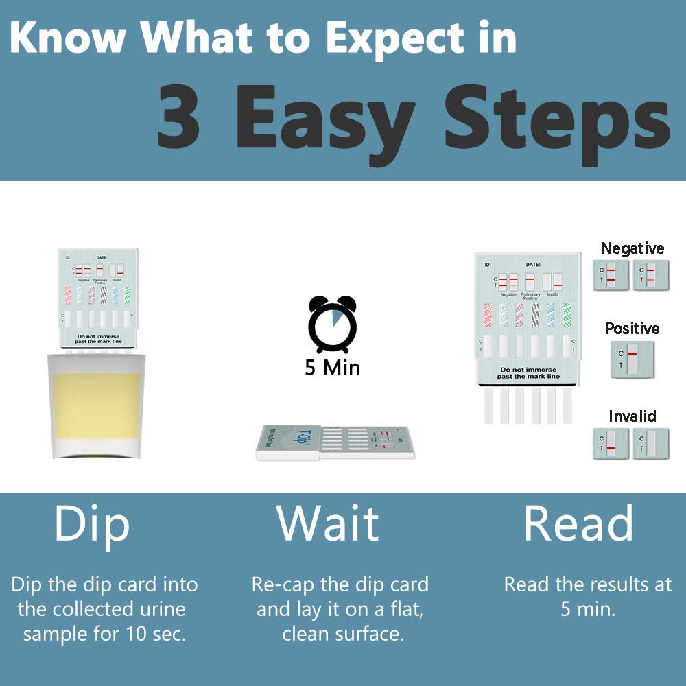 [5 Pack] 12 Panel Drug Dip Test - (THC,COC,OPI 2000,MET,OXY,AMP,BAR,BZO,MTD,MDMA,PCP,PPX) -WDOA-1124 - Prime Screen