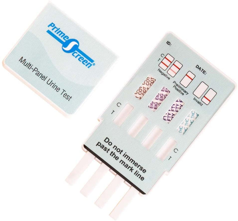 [5 Pack] 4 Panel Urine Dip Test Kit Testing- THC, Nicotine (COT), Alcohol Test (EtG), Fentanyl Test (FTY)  - [5 Pack] - WDOA-242 - Prime Screen