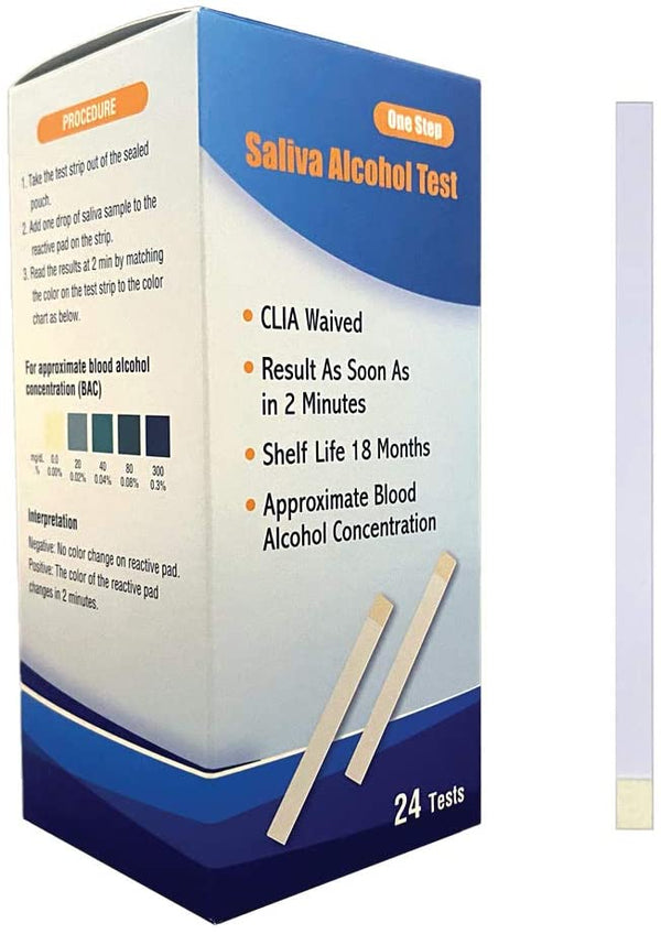 Saliva Alcohol Test Strip, High Accurate Home Test, Result in 2 Minutes - 100 Tests - Prime Screen