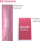 Wondfo Pregnancy Test Early Result - Extra Sensitive HCG Urine Midstream Test 10 MIU [5 Pack] - Detect Pregnancy 6 Days Sooner Than Your Missed Period - Prime Screen