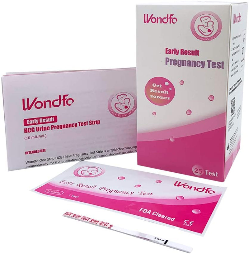 Wondfo Pregnancy Test Strips Early Detection - Extra Sensitive 10 MIU/ML HCG Early Predictor Kit (25 Count) - Prime Screen